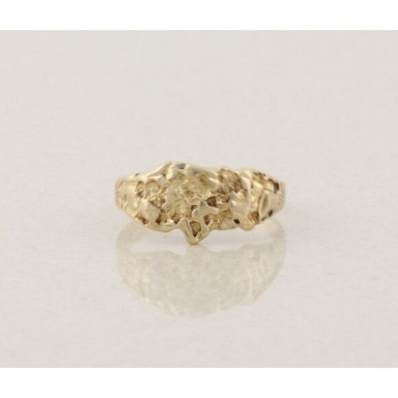 Unbranded Other - Mens 10k Yellow Gold Nugget Band Ring Size 10 1/2